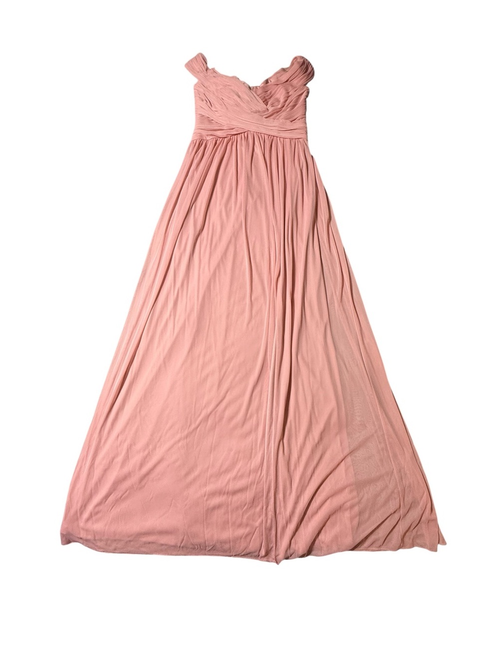 David’s Bridal Pink Mesh Versa Convertible Bridesmaid Dress Size 8 Maxi Gown